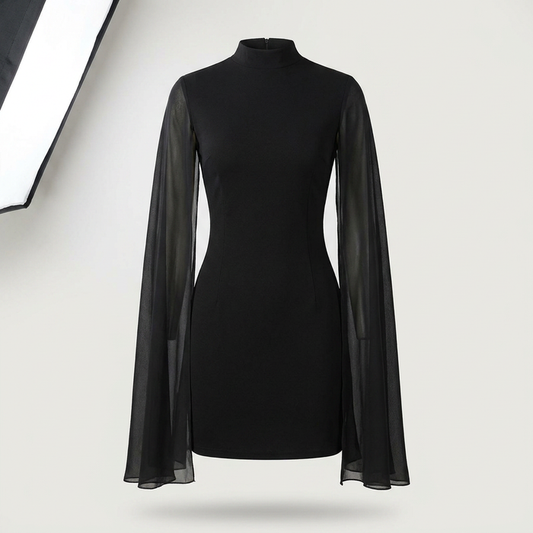 Women's Black Cape Sleeve Bodycon Dress Canada | Parcel Theory