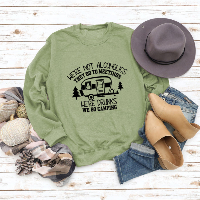 Olive green sweater (black font) / S