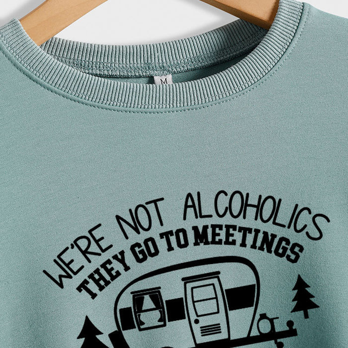 Women's Bottoming Long Sleeve Wholesale WE'RE NOT ALCOHOLICS Letter Sweater