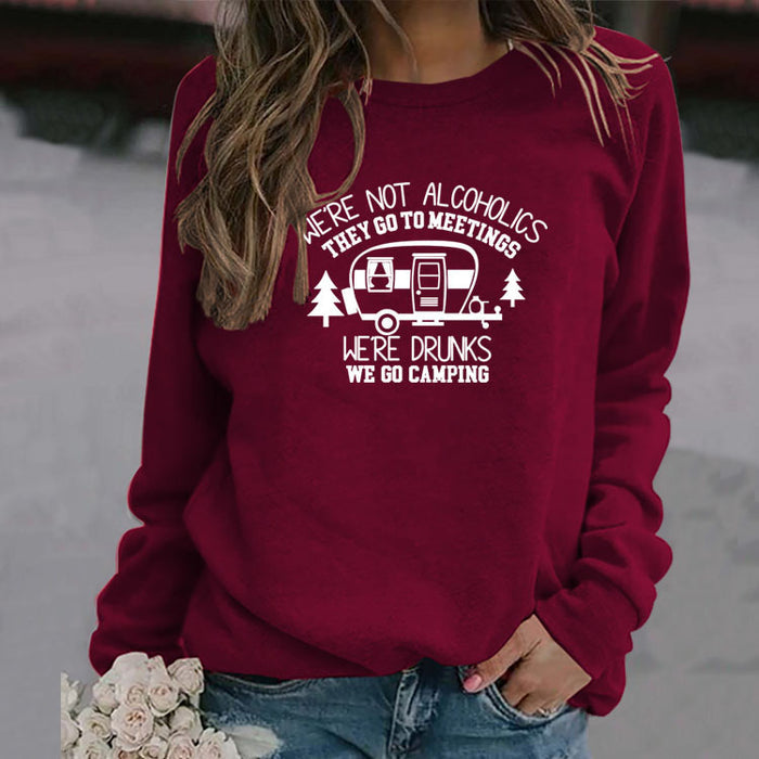 Women's Bottoming Long Sleeve Wholesale WE'RE NOT ALCOHOLICS Letter Sweater