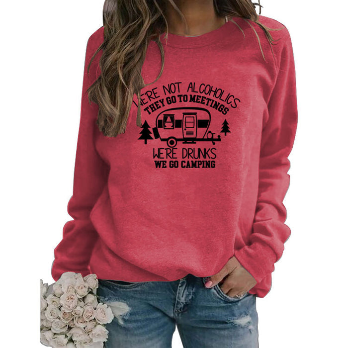 Women's Bottoming Long Sleeve Wholesale WE'RE NOT ALCOHOLICS Letter Sweater
