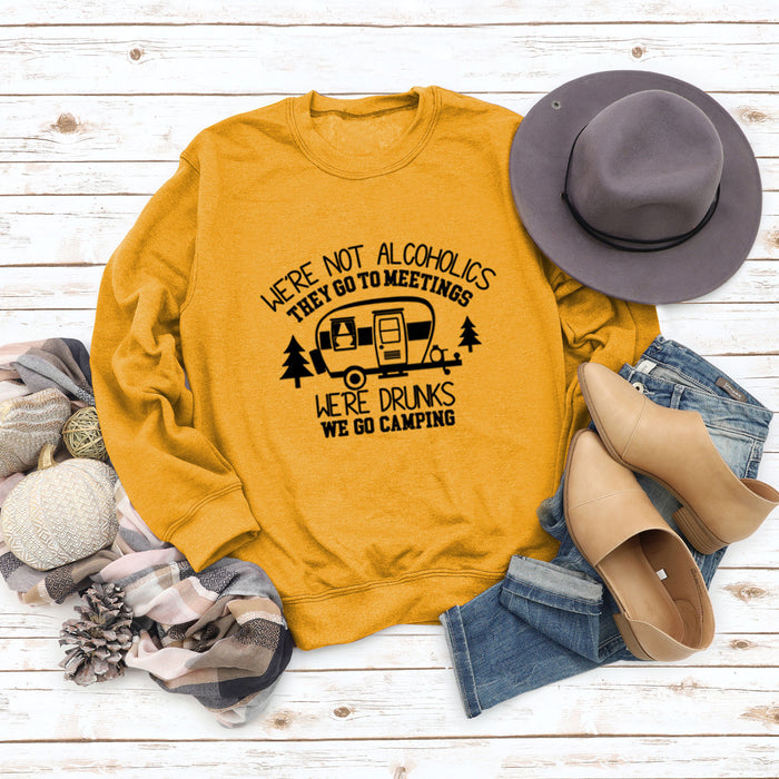 Women's Bottoming Long Sleeve Wholesale WE'RE NOT ALCOHOLICS Letter Sweater