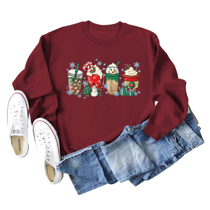 Women's Casual Loose Bottomed Long Sleeve Printed Oversize Sweater