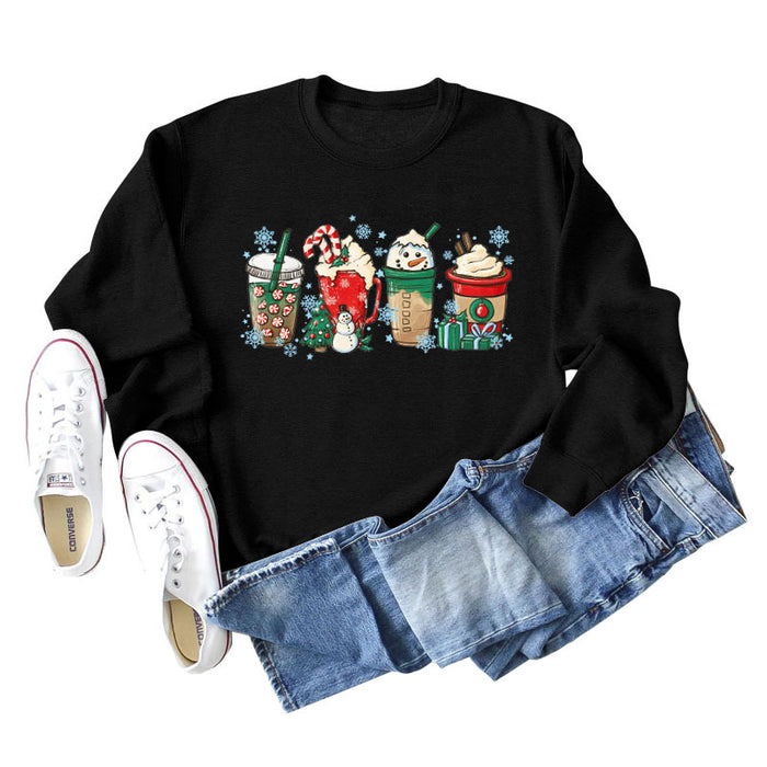 Women's Casual Loose Bottomed Long Sleeve Printed Oversize Sweater