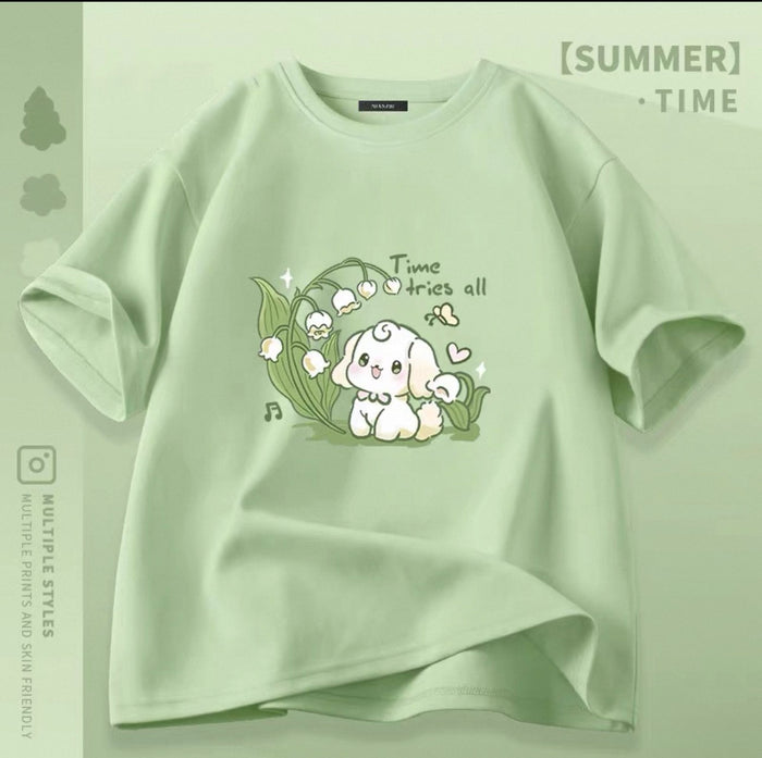 Women's Cute Cat Graphic Tees Canada | Kawaii Cotton Blend T-Shirts