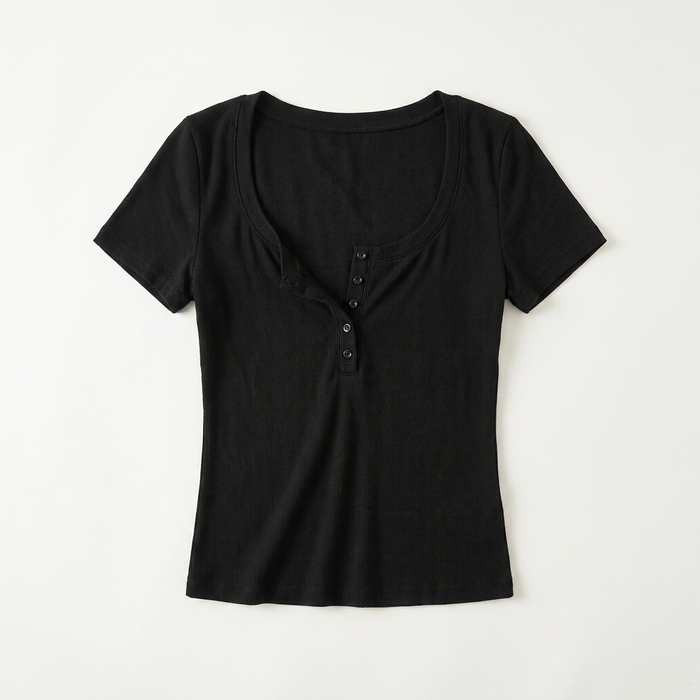 Women's Deep V Low-Cut Crop Top Canada | Fitted Short Sleeve Tees