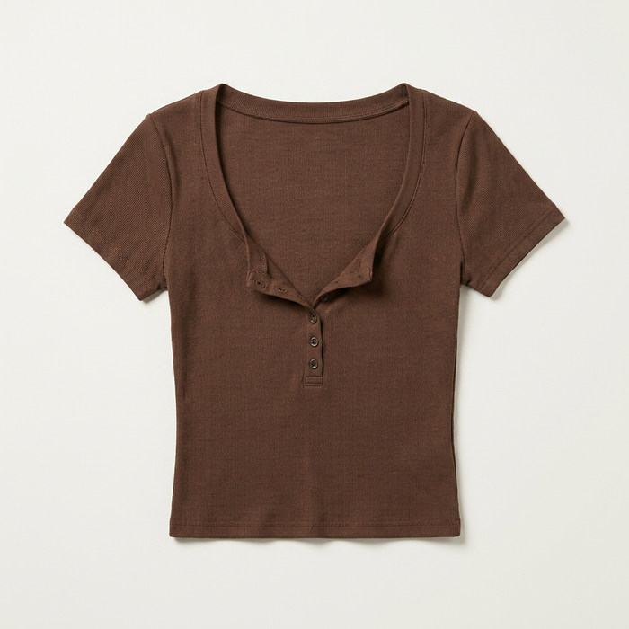 Women's Deep V Low-Cut Crop Top Canada | Fitted Short Sleeve Tees