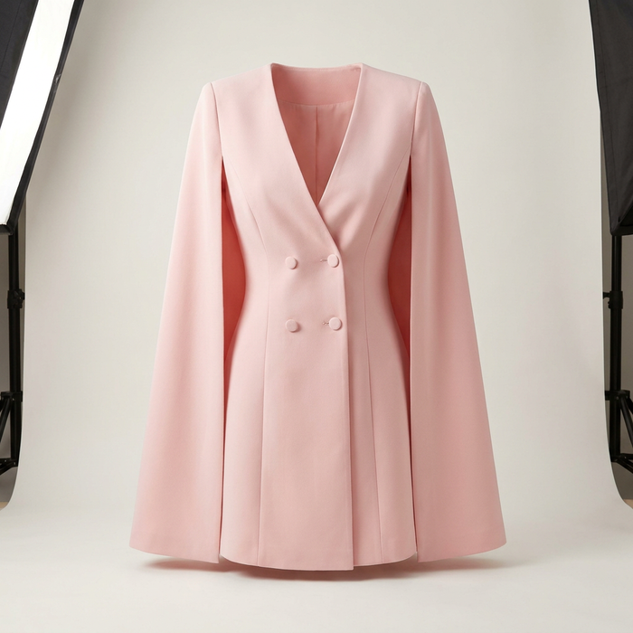 Women's Double-Breasted Cape Blazer Dress Canada | Parcel Theory