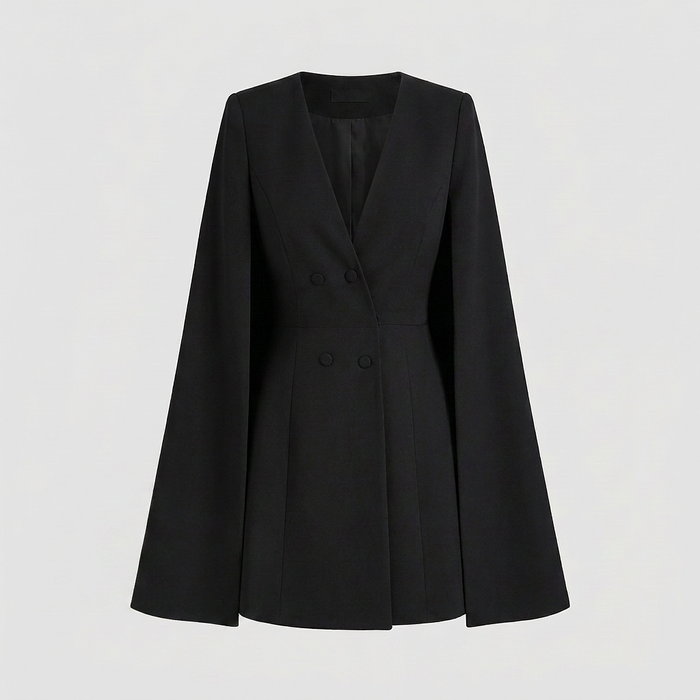 Women's Double-Breasted Cape Blazer Dress Canada | Parcel Theory