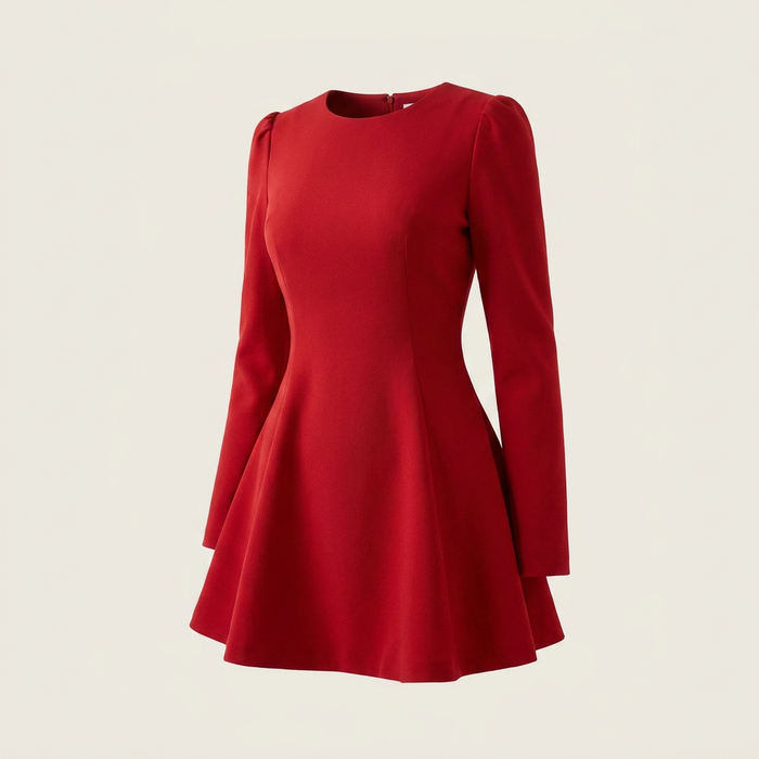 Women's Elegant Long Sleeve Fit & Flare Dress Canada | Parcel Theory