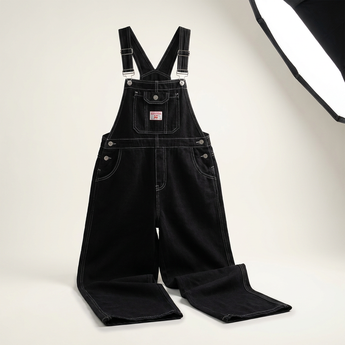 Women's Embroidered Denim Overalls Canada | Loose Fit