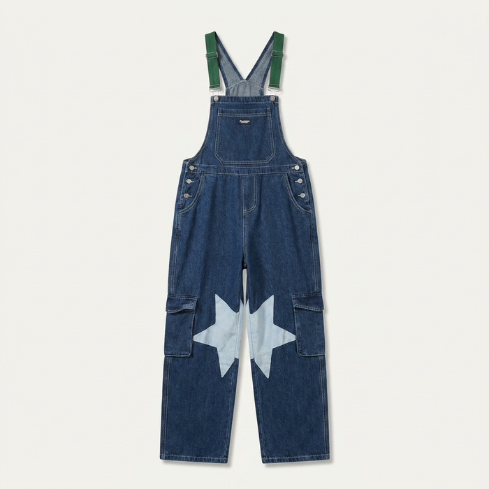 Women's Embroidered Denim Overalls Canada | Loose Fit