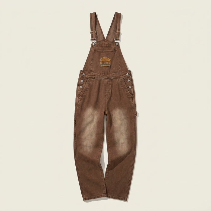 Women's Embroidered Denim Overalls Canada | Loose Fit