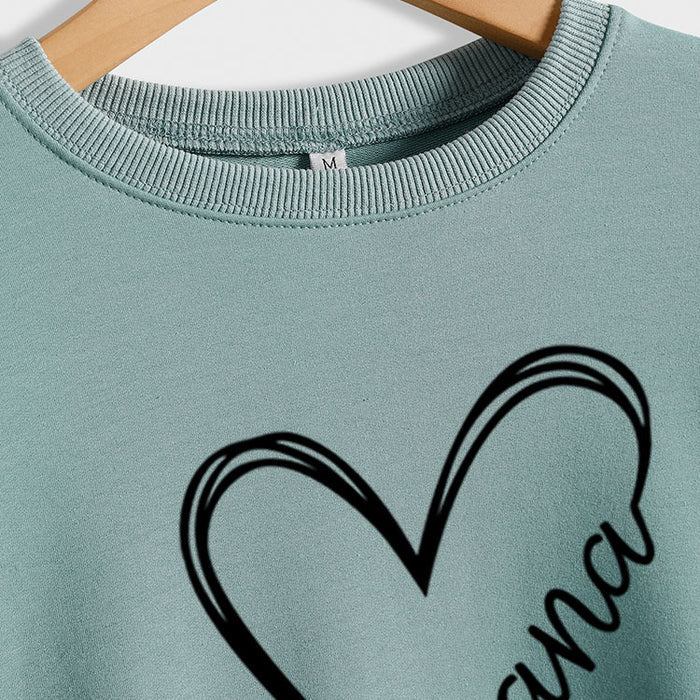 Women's Fall and Winter Bottoming Long-sleeved Nana Letters Round Neck Loose Sweater