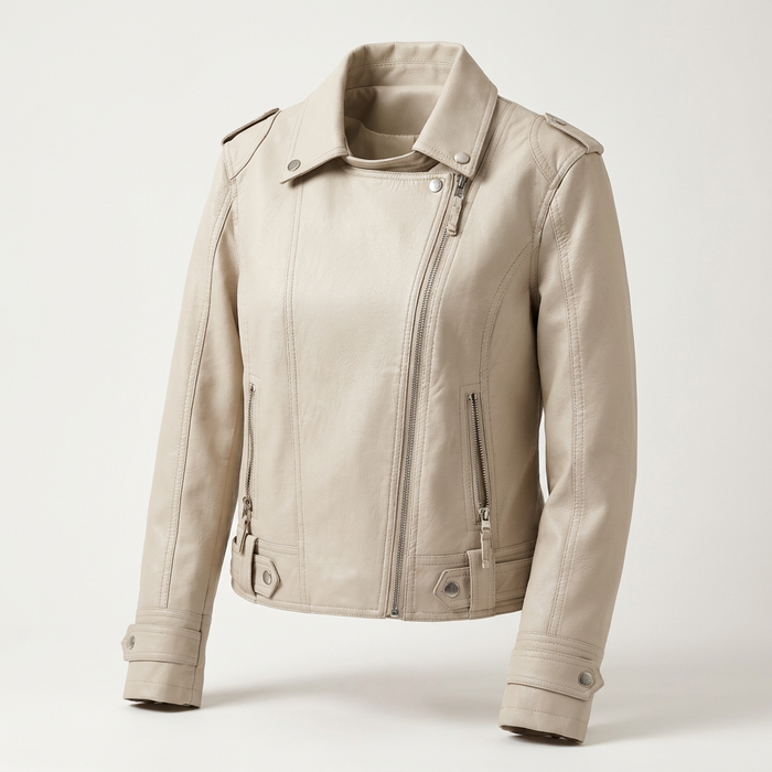 Women's Faux Leather Biker Jacket Canada | Slim Fit Moto