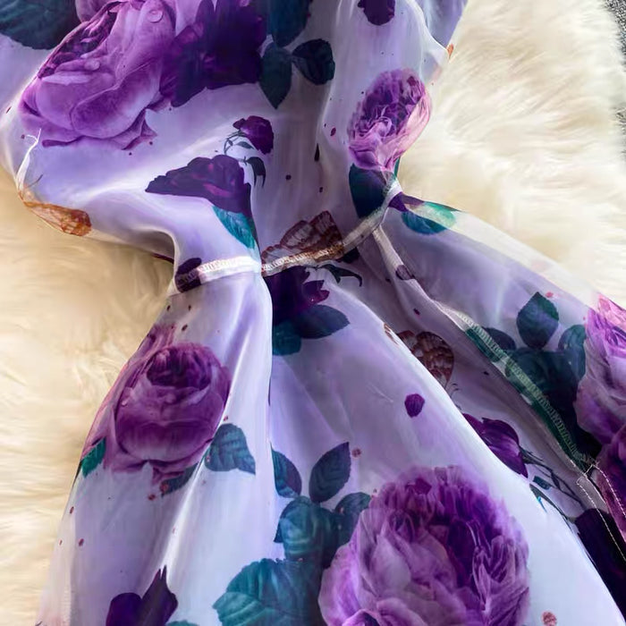 Women's Floral Asymmetrical Slip Dress Canada | Parcel Theory