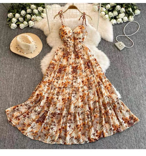 Women's Floral Tiered Maxi Dress Canada | Summer Sundress