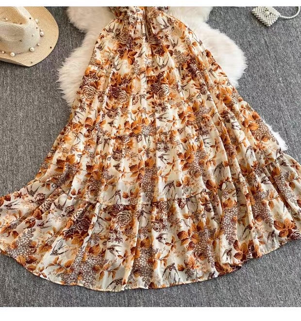 Women's Floral Tiered Maxi Dress Canada | Summer Sundress