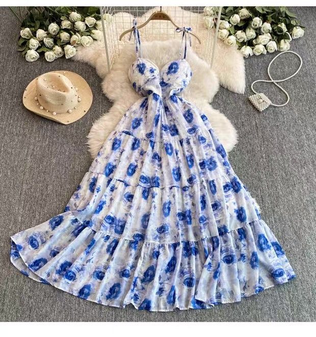 Women's Floral Tiered Maxi Dress Canada | Summer Sundress