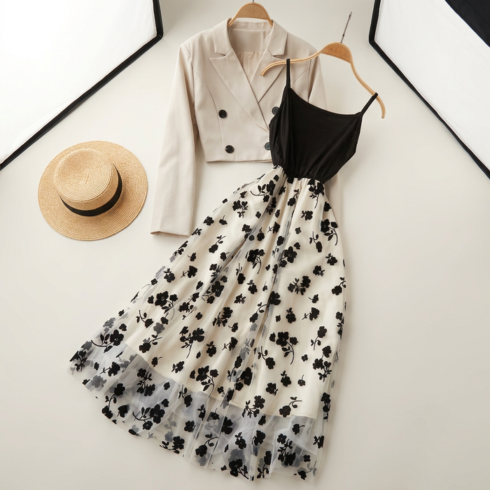 Women's French Double-Breasted Blazer Dress Set Canada | Parcel Theory