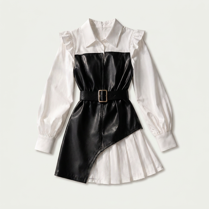 Women's French-Style Leather Corset Mini Dress Canada | Parcel Theory