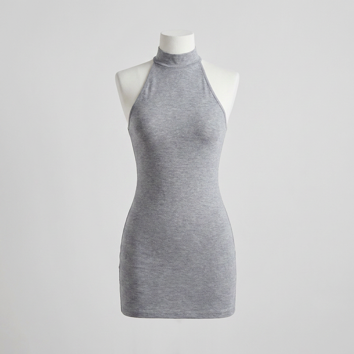 Women's Grey Halter Bodycon Dress & Black Blazer Set Canada