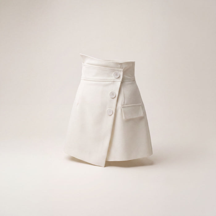 Women's High-Waisted Asymmetric Button Skort | Shop Canada