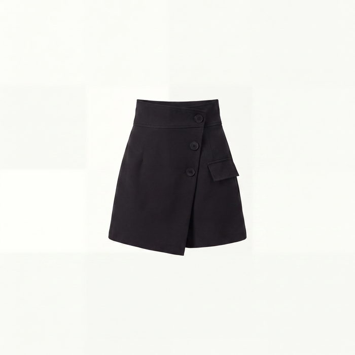 Women's High-Waisted Asymmetric Button Skort | Shop Canada