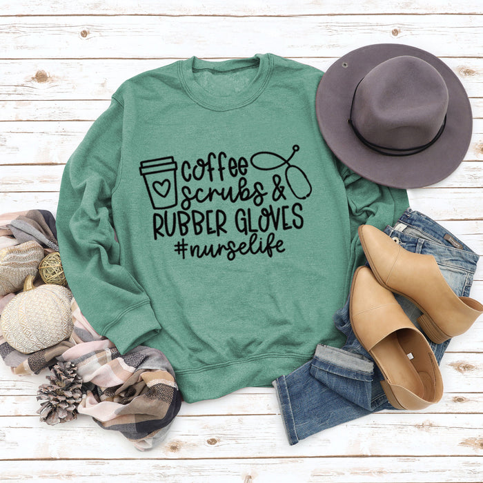 Light green sweater (black font) / S