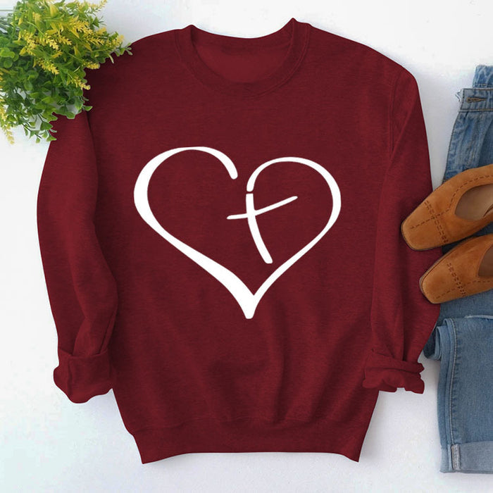 Red wine sweater (white font) / S