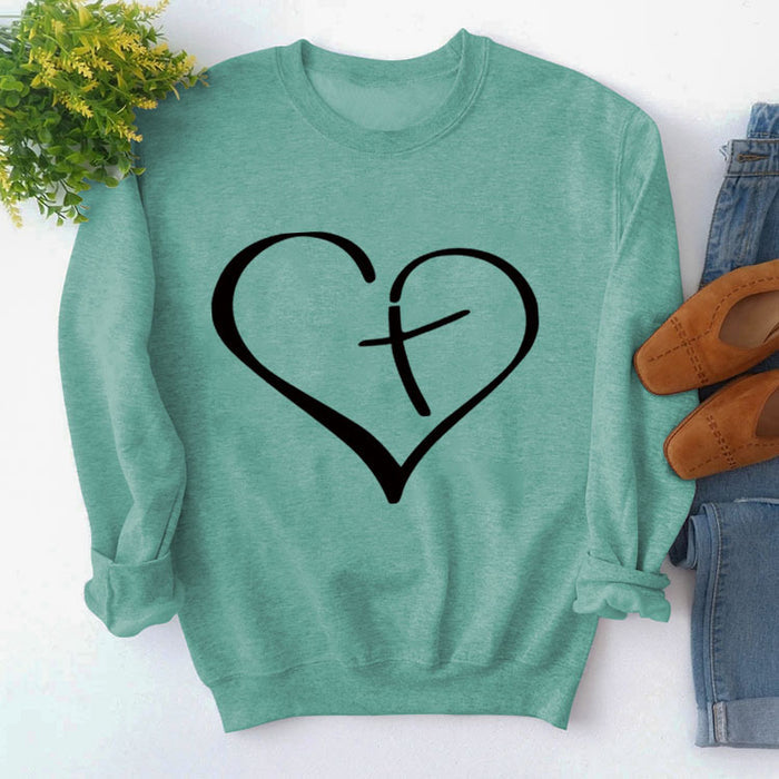 Light green sweater (black font) / S