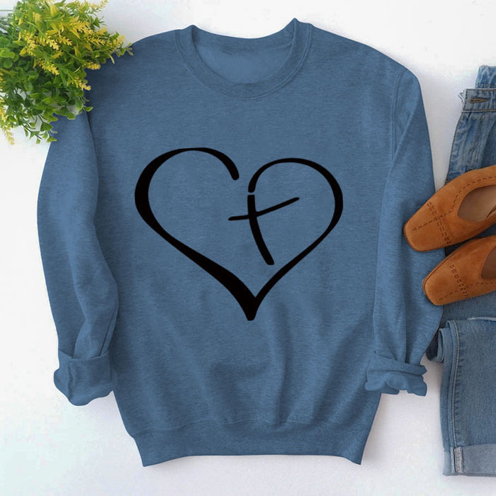 Blue sweater (black font) / S