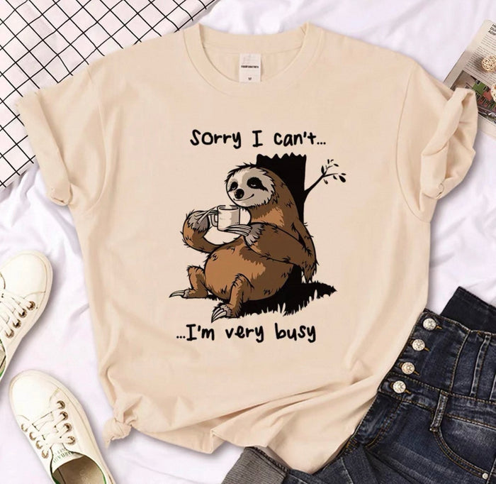 Women's Sloth Graphic Tee - Funny Sloth T-Shirts Canada | Parcel Theory