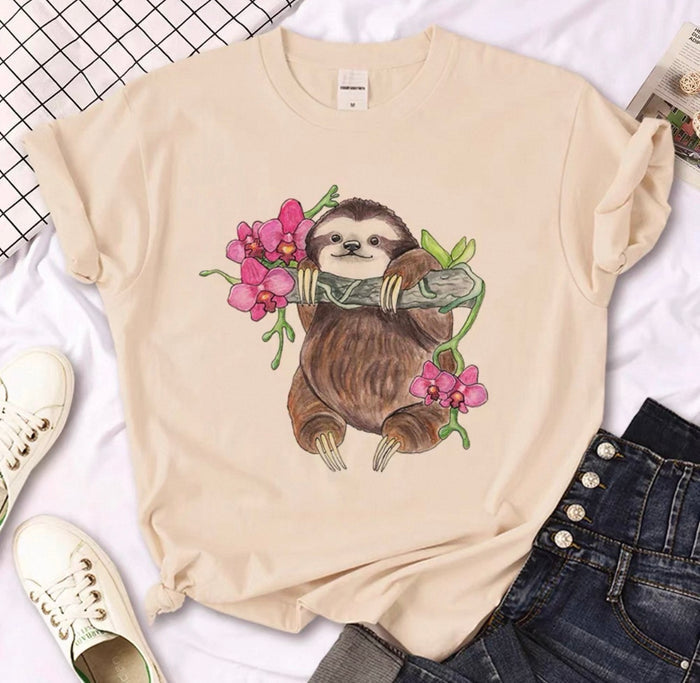Women's Sloth Graphic Tee - Funny Sloth T-Shirts Canada | Parcel Theory