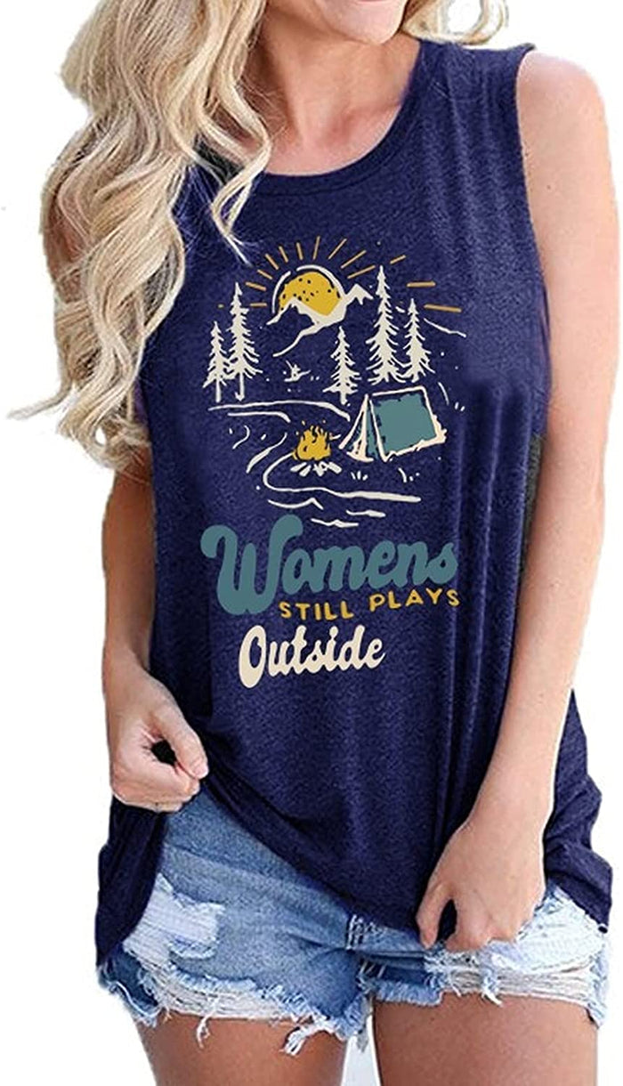 Womens Still Plays Outside T-Shirt Camping T-Shirt for Women