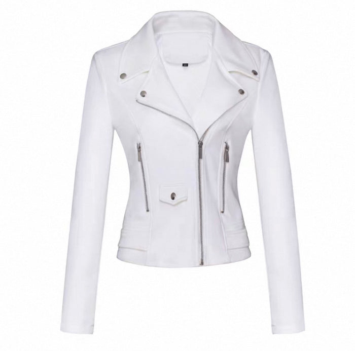 White leather jacket on a white background