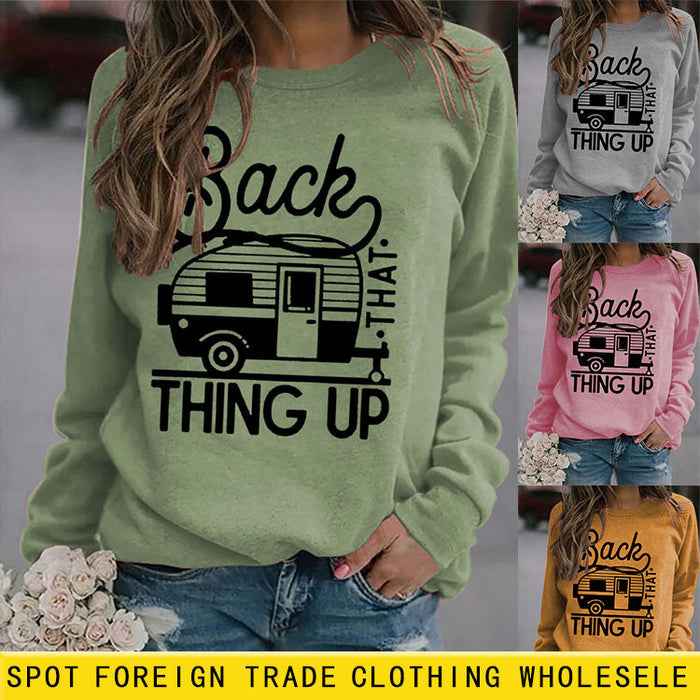 Women's Tops Back That Thing Up Letter Print Sweatshirt