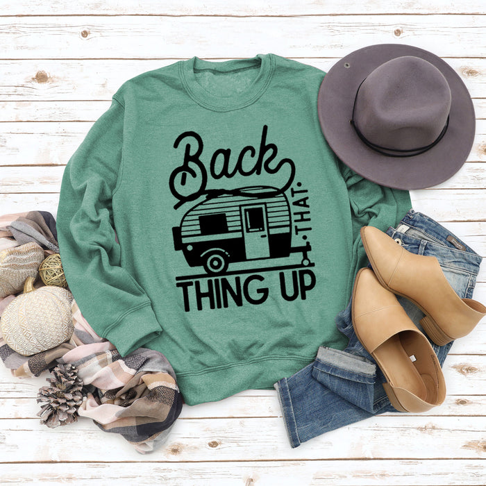 Light green sweater (black font) / S
