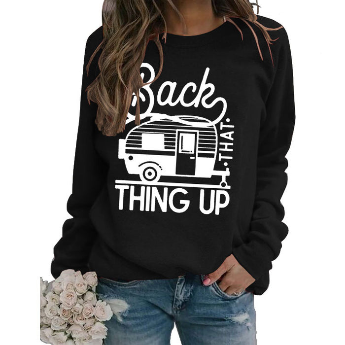 Women's Tops Back That Thing Up Letter Print Sweatshirt