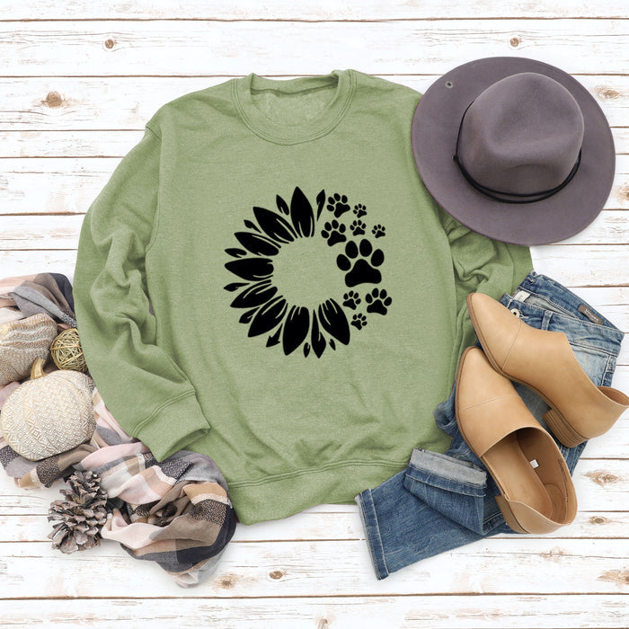 Olive sweater (black font) / S