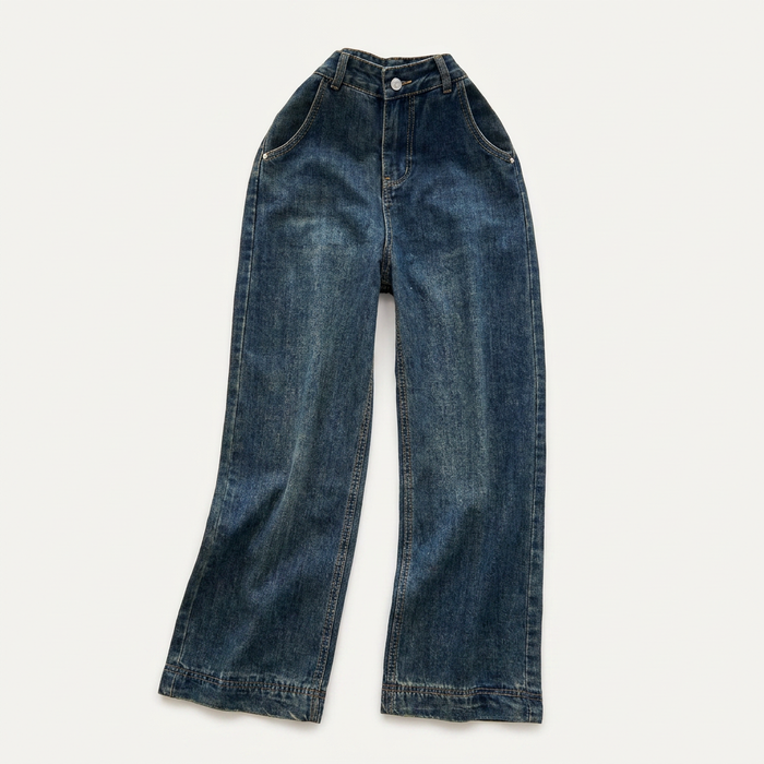 Women's Vintage Washed High Waisted Wide Leg Jeans | Canada