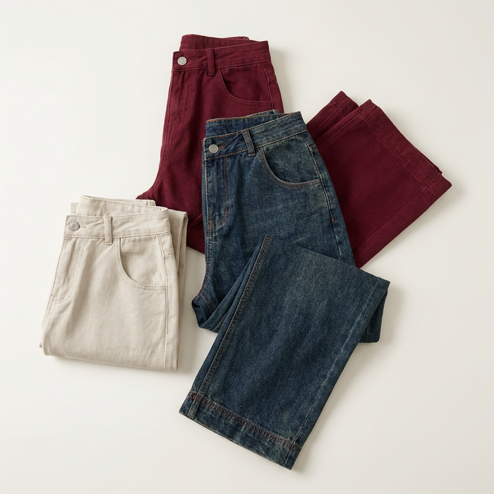 Women's Vintage Washed High Waisted Wide Leg Jeans | Canada