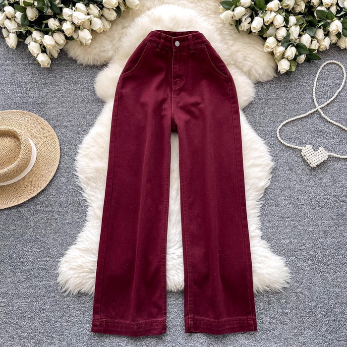 Women's Vintage Washed High Waisted Wide Leg Jeans | Canada