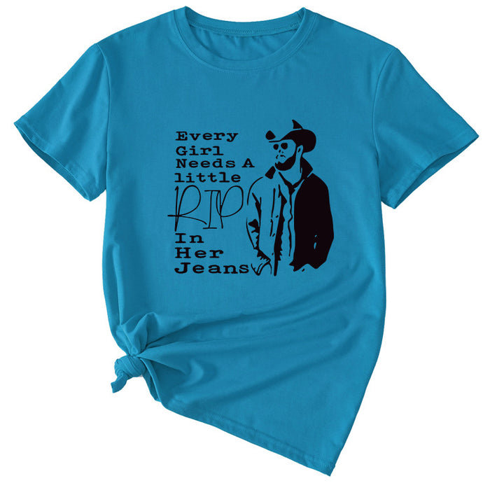 Lake blue (black font) / S