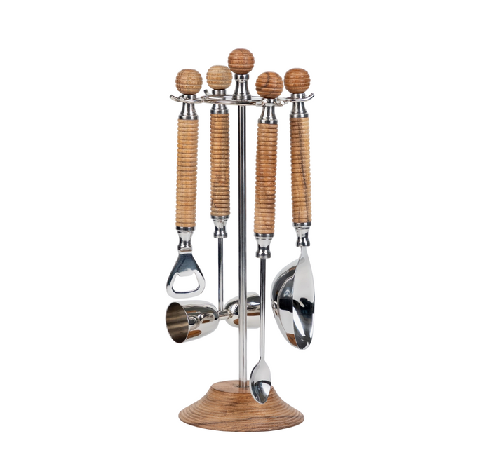Wood Bartool Set