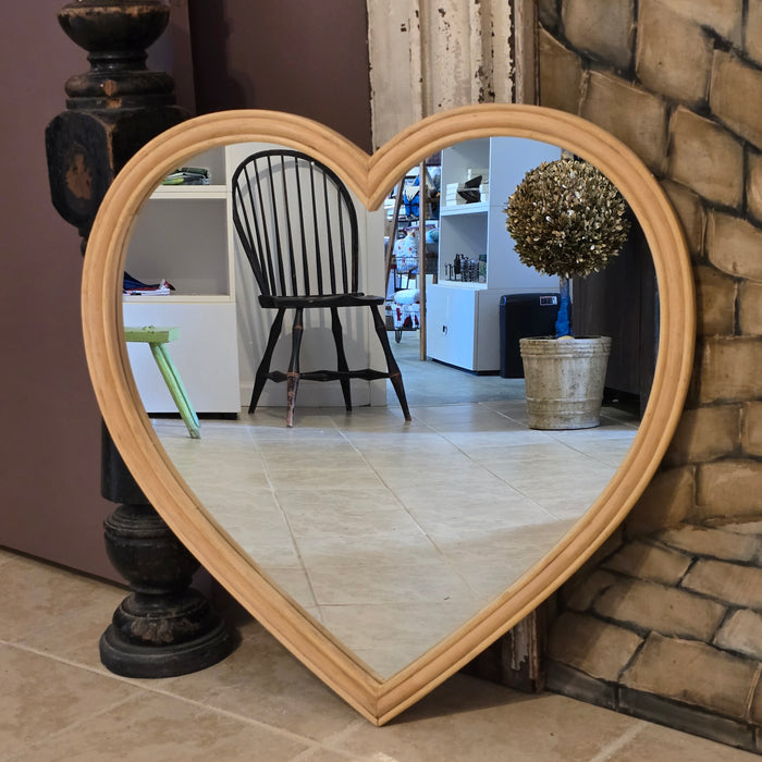 Wood Framed Heart Mirror - LOCAL PICK UP ONLY