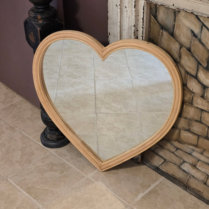 Wood Framed Heart Mirror - LOCAL PICK UP ONLY
