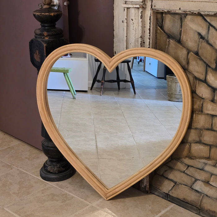 Wood Framed Heart Mirror - LOCAL PICK UP ONLY