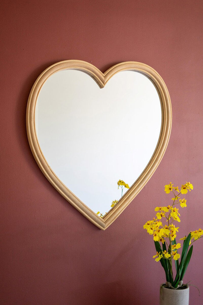 Wood Framed Heart Mirror - LOCAL PICK UP ONLY