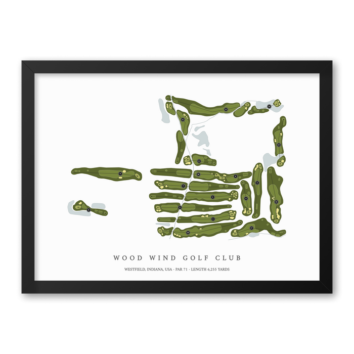 Wood Wind Golf Club | Golf Course Map | Black Frame